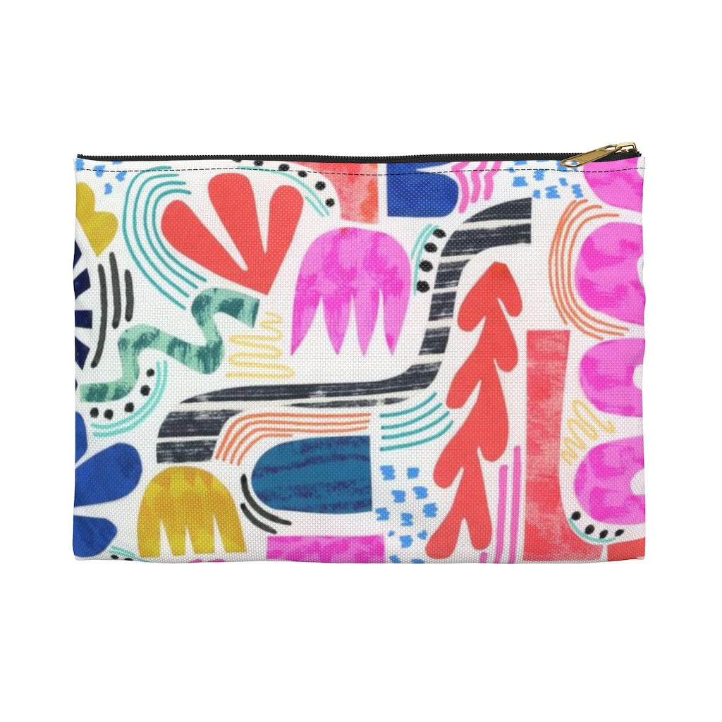 Pink Squiggle Flat Pouch