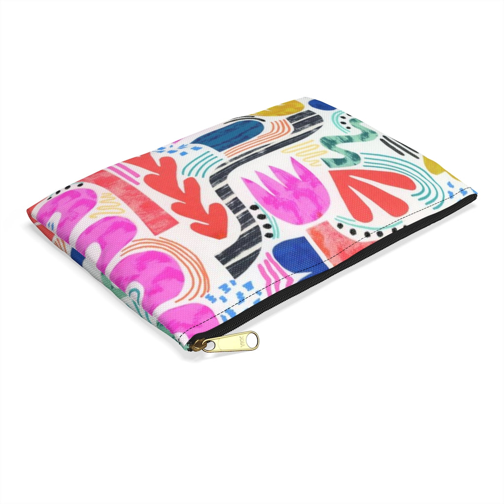 Pink Squiggle Flat Pouch