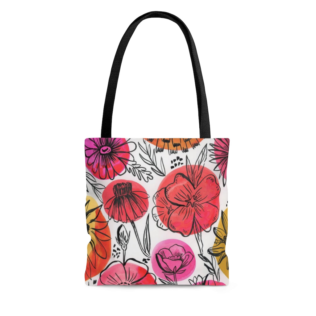 Floral and Polka Dots Tote