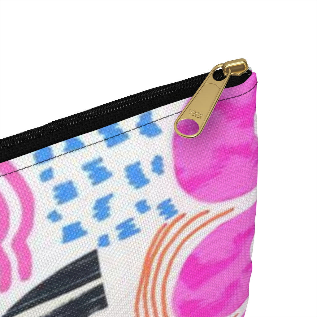 Pink Squiggle Flat Pouch