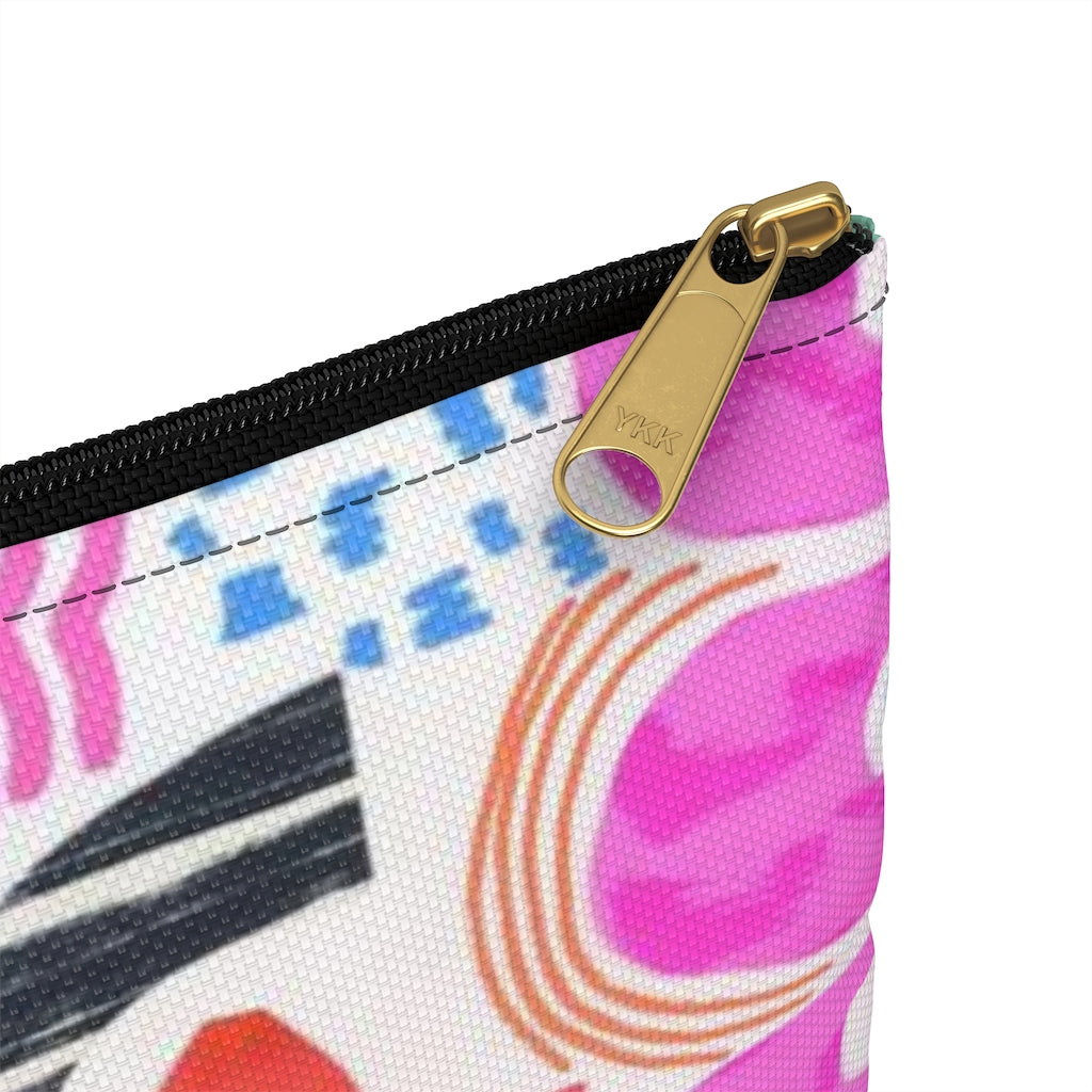 Pink Squiggle Flat Pouch