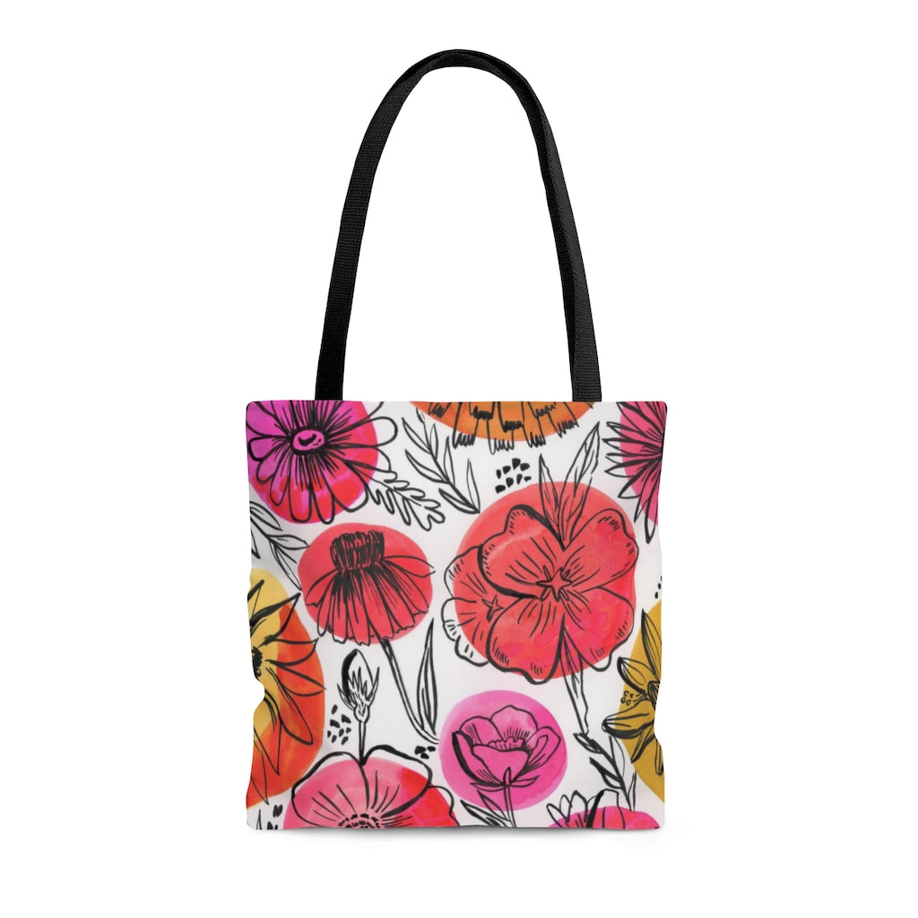 Floral and Polka Dots Tote