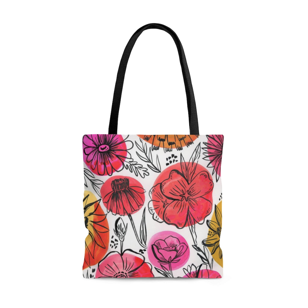 Floral and Polka Dots Tote