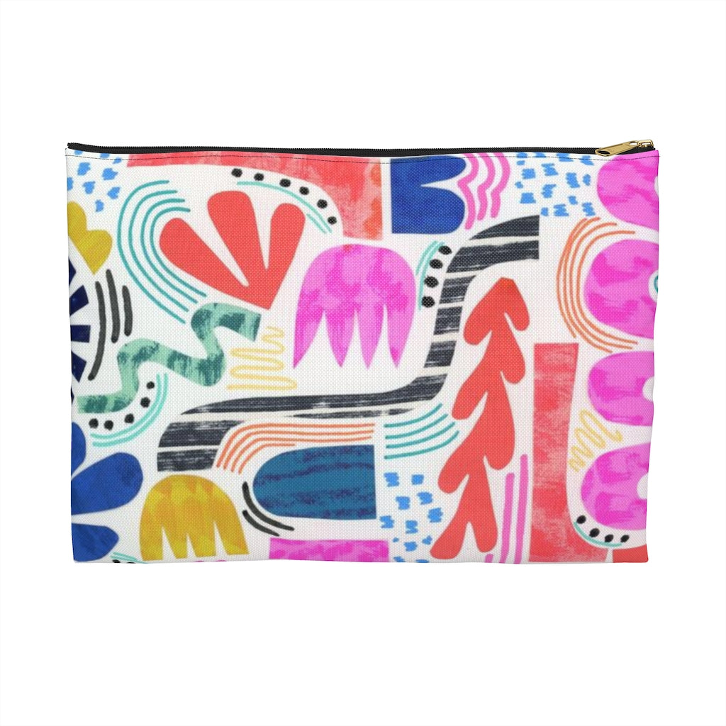 Pink Squiggle Flat Pouch