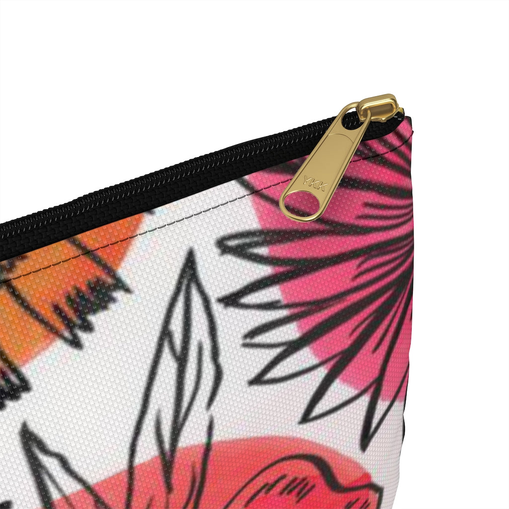 Floral and Polka Dots Flat Pouch