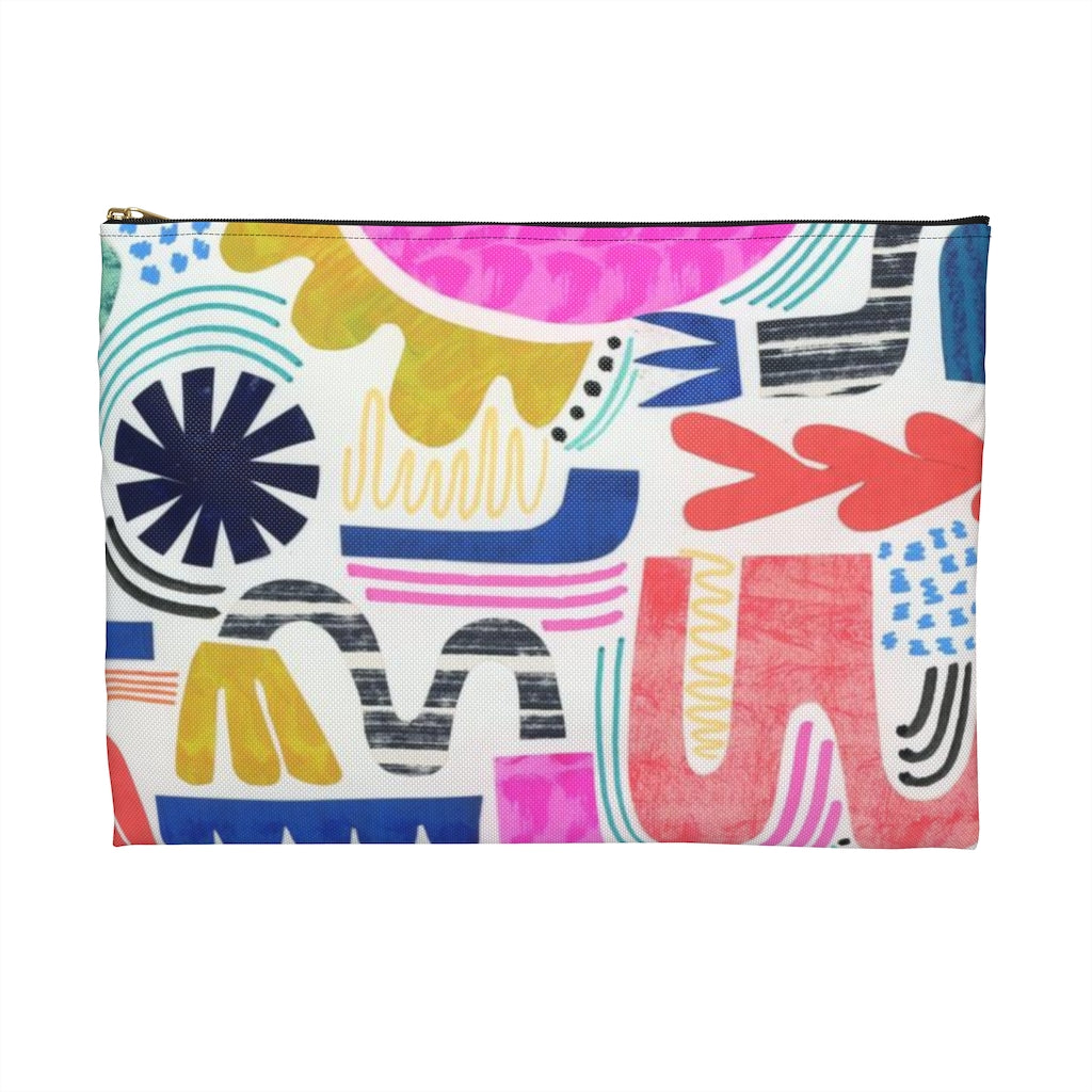 Pink Squiggle Flat Pouch