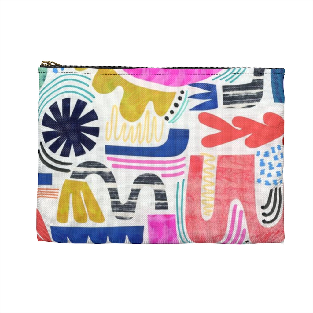 Pink Squiggle Flat Pouch